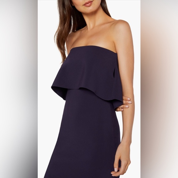 Likely Navy Driggs Ruffle Overlay Strapless Midi Dress Size 6 - Picture 3 of 3